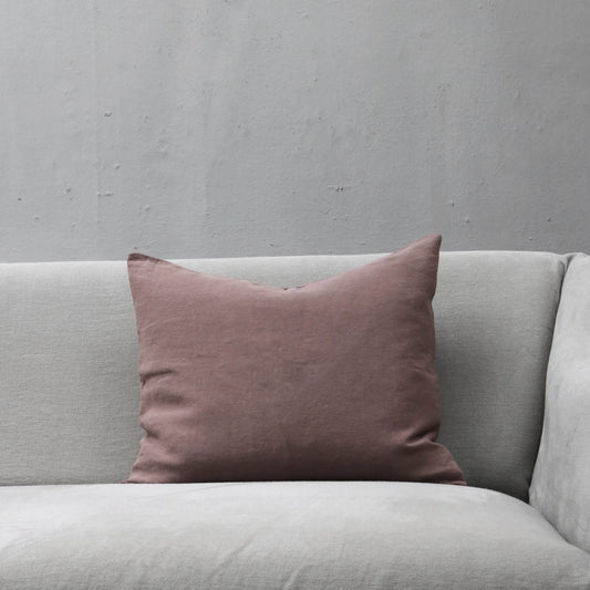 Linen cushion in Dusty Rose from the Italian luxury bedding brand Society Limonta.