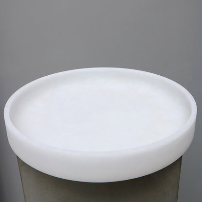 Large round tray in alabaster by the Belgian designer Michaël Verheyden