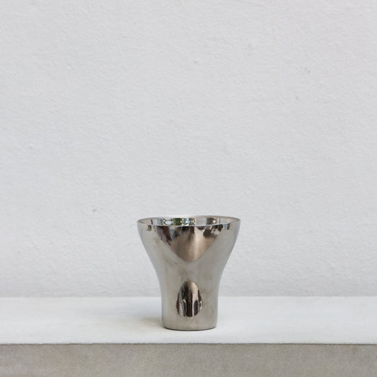 Silver coated porcelain cup for tea light candle