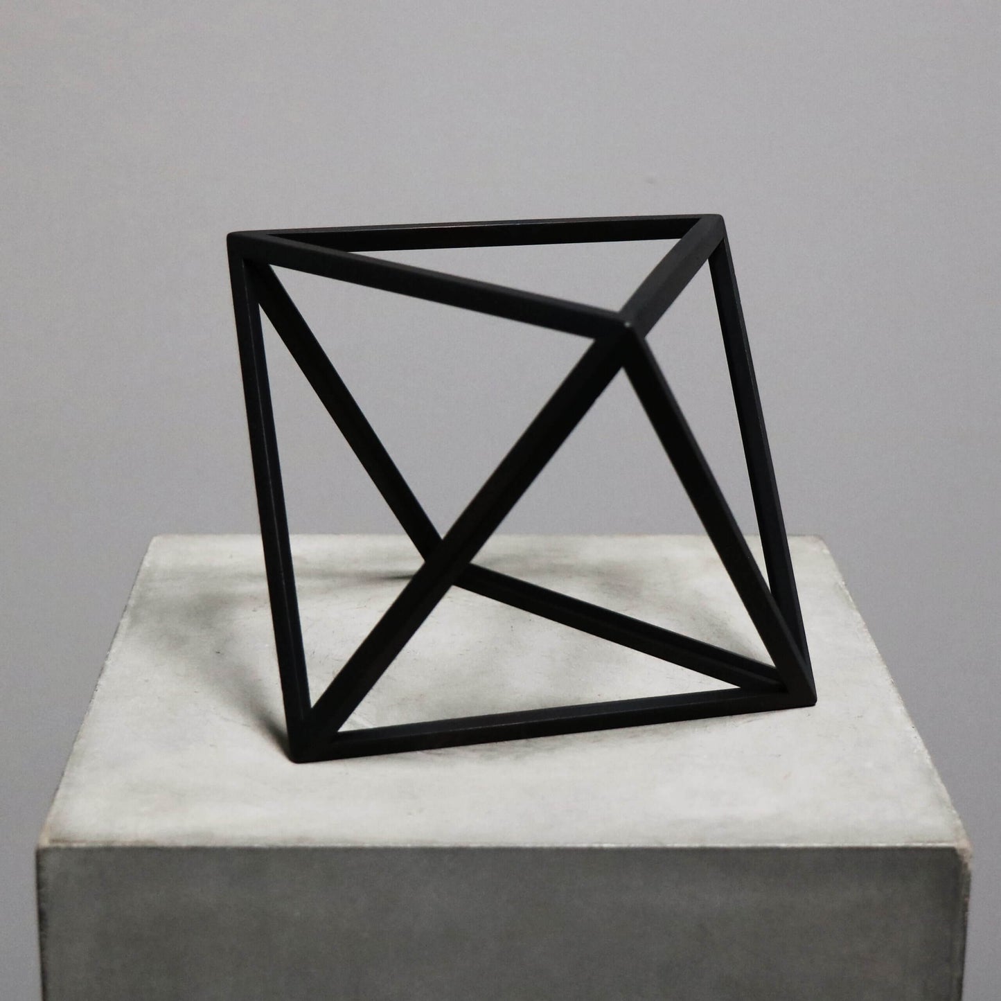 octahedron Beautiful geometrical model in burnt black wood
