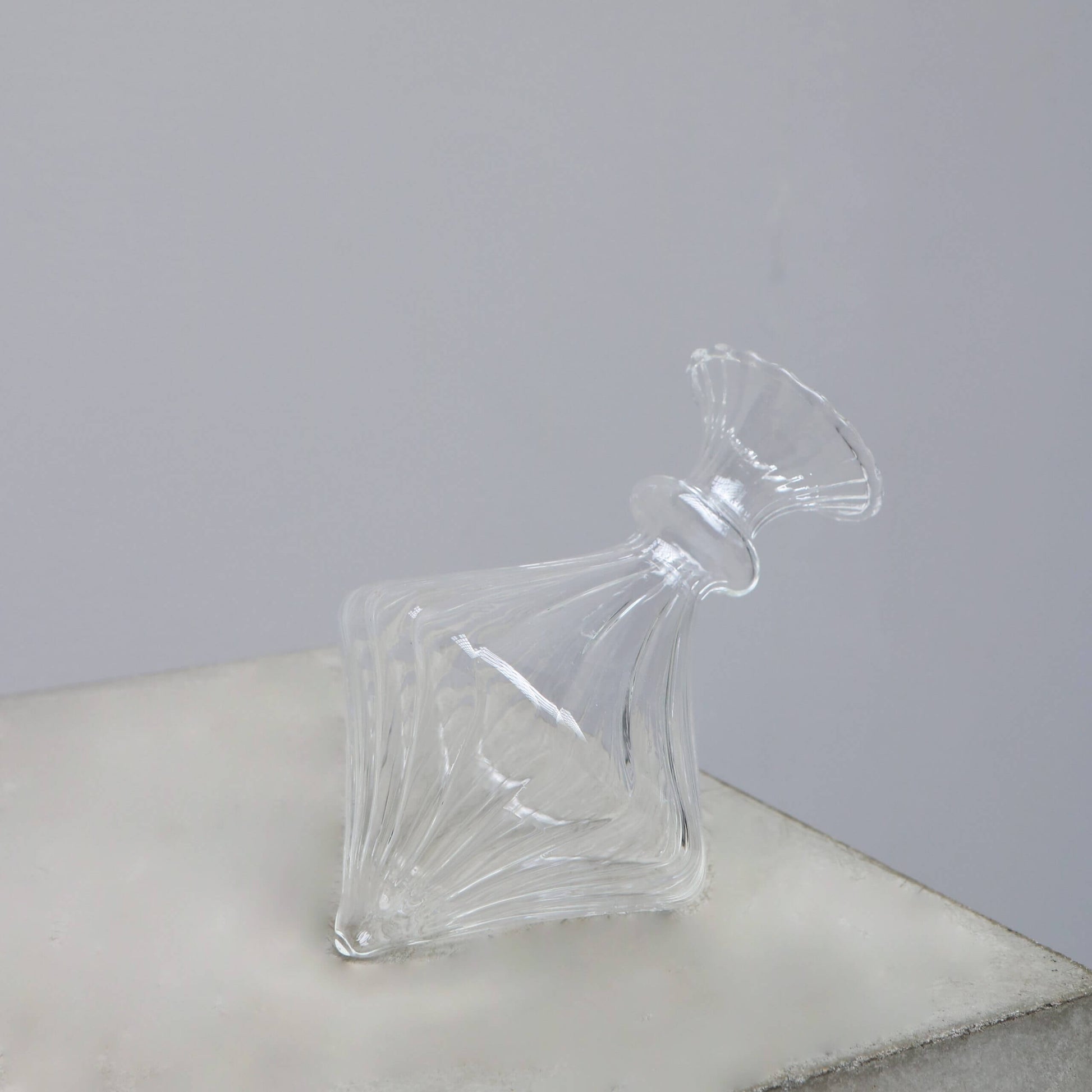 Titled glass vase with a twist look minimalisti scandinavian home decor